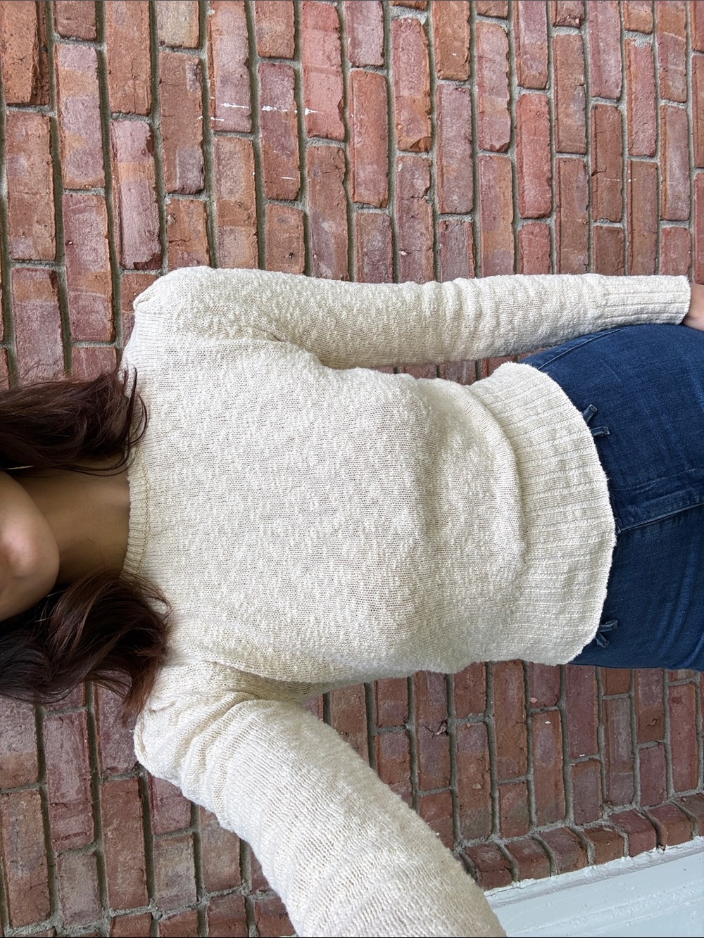 ROLLA'S Women's Textured Cream Sweater